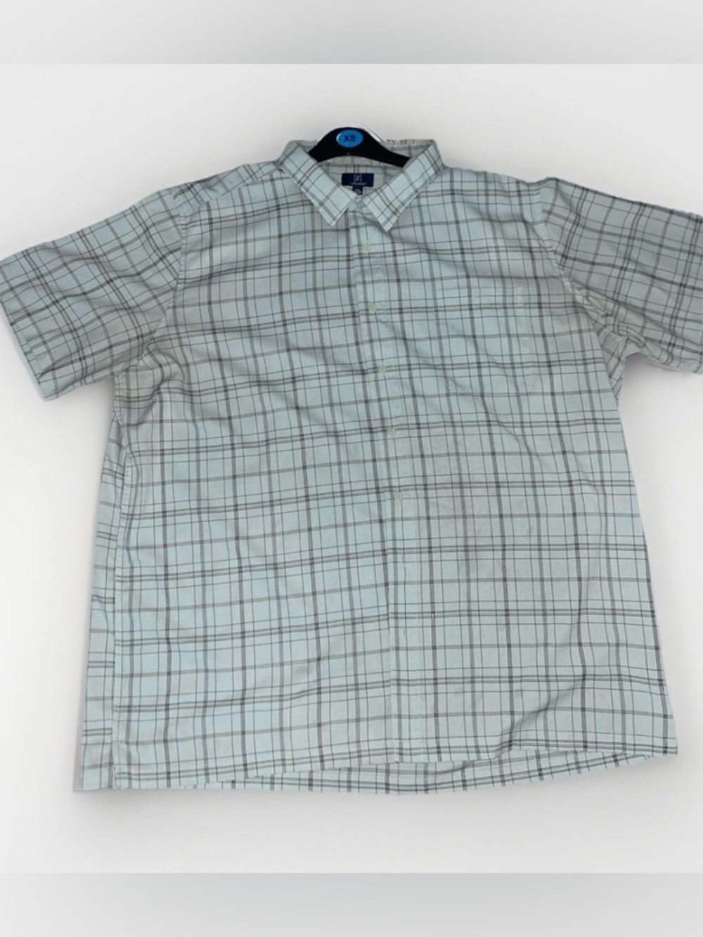 George Men’s 3XL Green mint Plaid Short Sleeve Button Up Shirt